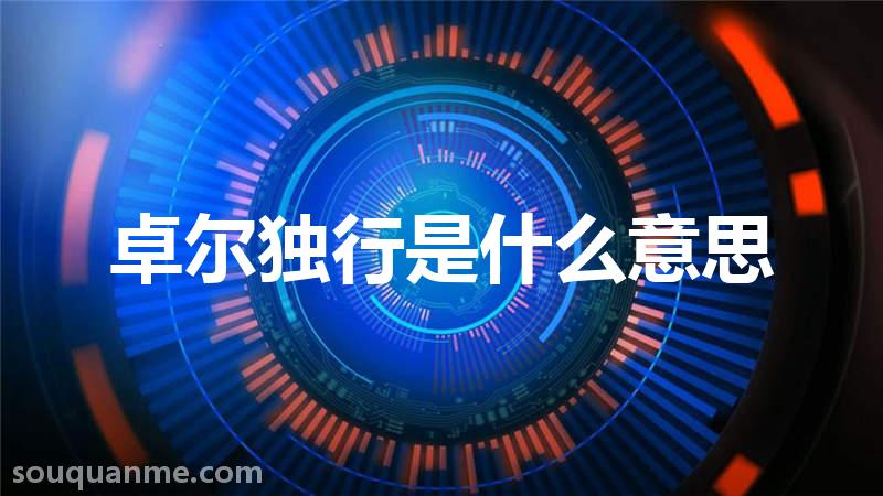 卓尔独行是什么意思 卓尔独行的拼音 卓尔独行的成语解释